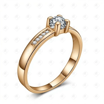 Кольцо с бриллиантами КР57 0.11ct, золото 585 (14K), вес 2.18 г.