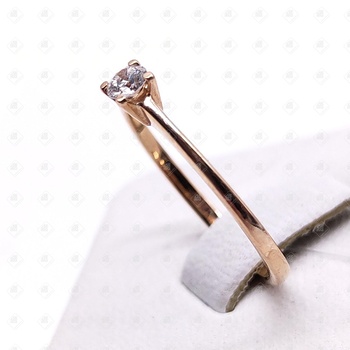 Кольцо с бриллиантом 0,12ct , золото 585 (14K), вес 1.34 г.