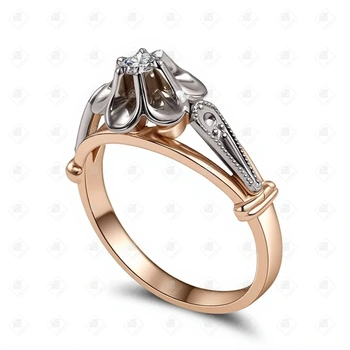 Кольцо с бриллиантом 0.116ct, золото 585 II Категория, вес 3.86 г.