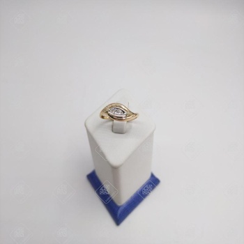 Кольцо с бриллиантами, золото 585 II Категория, вес 2.29 г.