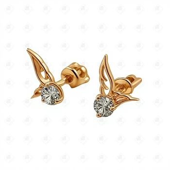 Серьги с Фианитами, серебро I категория 925, вес 1.32 г.