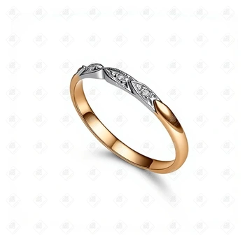 Кольцо с бриллиантами, золото 585 (14K), вес 1.63 г.