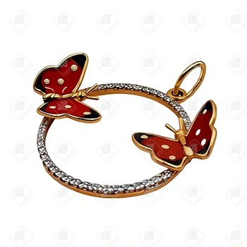 Подвеска Бабочки, золото 585 (14K), вес 2.31 г.