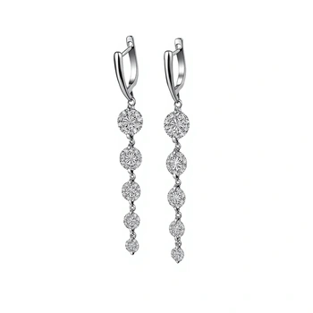 Серьги с Фианитами, серебро I категория 925, вес 7.4 г.