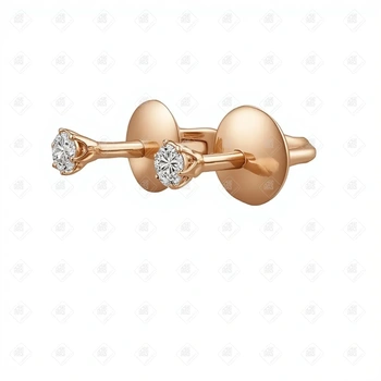 Серьги с бриллиантами 0.18ct, золото 585 (14K), вес 0.82 г.