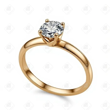 Кольцо с фианитом, золото 585 II Категория, вес 1.35 г.