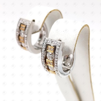 серьги с бриллиантами Damiani , золото 750 Premium Gold, вес 9.02 г.