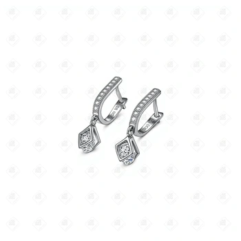 Серьги с Фианитами, серебро I категория 925, вес 2.7 г.
