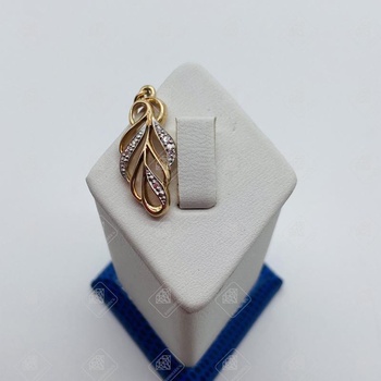 Подвеска с камнями, золото 585 III Категория, вес 1.78 г.