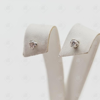 Серьги с Бриллиантами 2Бр Кр57 0,19ct 4/5А, золото 585 (14K), вес 0.88 г.