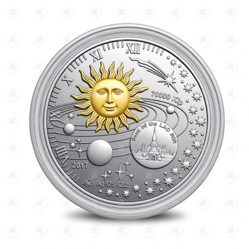 Монета C днём рождения 70000 KIP 2017г, серебро I категория 925, вес 67.3 г.