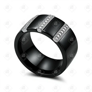 Кольцо Керамика/Серебро, серебро II категория 925, вес 8.13 г.