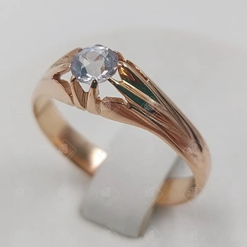 кольцо с корундом Александрита, золото 585 II Категория, вес 3.11 г.