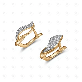 Серьги с Бриллиантами, золото 585 (14K), вес 2.82 г.