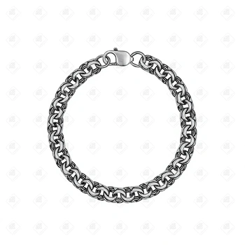 Браслет плетения Бисмарк, серебро II категория 925, вес 28.4 г.