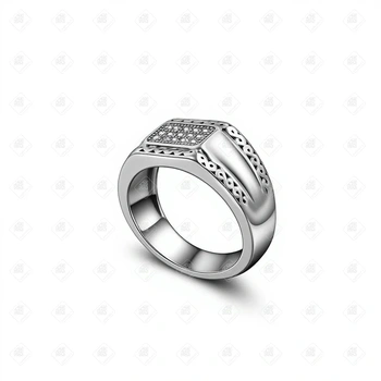 Печатка с Фианитами, серебро II категория 925, вес 6.02 г.