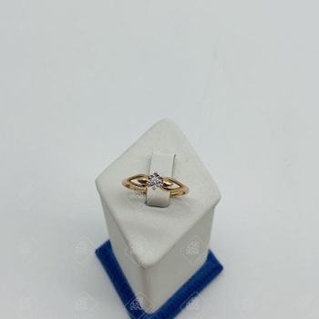 Кольцо с бриллиантом 1Бр Кр57  0,03ct 5/5, золото 585 II Категория, вес 1.55 г.