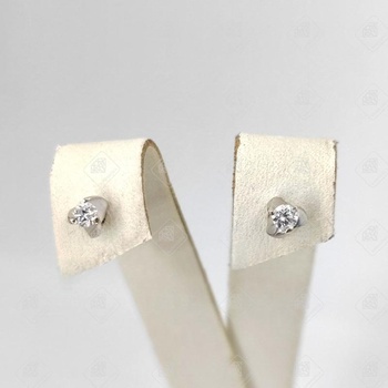 Серьги с бриллиантами 0,14 ct , золото 585 II Категория, вес 1.23 г.