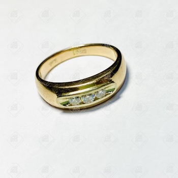 Кольцо с бриллиантами, золото 585 III Категория, вес 4.46 г.