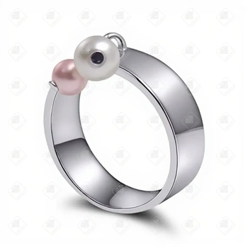 Кольцо с жемчугом, серебро I категория 925, вес 5.18 г.