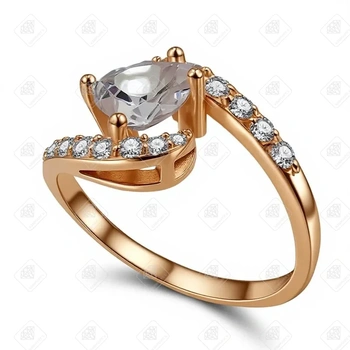 Кольцо с Фианитом органки Сердце, золото 585 II Категория, вес 3.09 г.