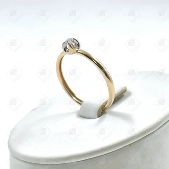 Кольцо с Бриллиантом, золото 585 II Категория, вес 1.46 г.