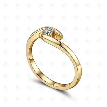 Кольцо с бриллиантом 0.18ct, золото 585 II Категория, вес 3.18 г.