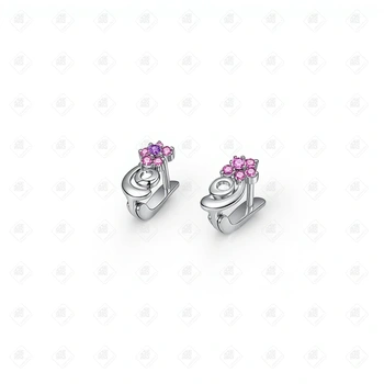 Серьги с Фианитами, серебро I категория 925, вес 1.85 г.