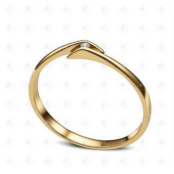 Кольцо с бриллиантом, золото 585 II Категория, вес 1.57 г.