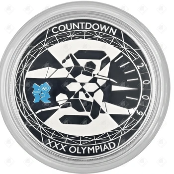 Монета Елизавета II five pounds xxx olympiad, серебро I категория 925, вес 56.66 г.