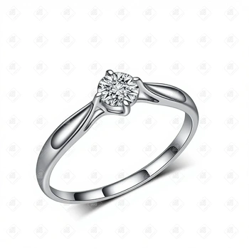 Кольцо с бриллиантом , золото 585 (14K), вес 1.29 г.