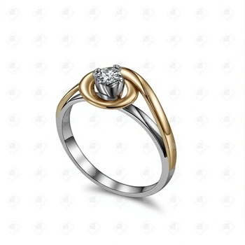 Кольцо с Бриллиантом 1Бр Кр57 0,139ct 5/5A, золото 585 (14K), вес 2.48 г.