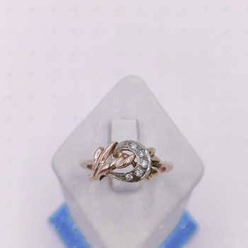 Кольцо с бриллиантами 5Бр Кр57 0,056ct 4/5а, золото 585 II Категория, вес 3.2 г.
