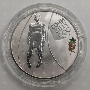 монета 3 рубля сочи 2014, серебро II категория 925, вес 31.1 г.