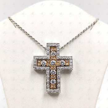 Цепь с крестом  с бриллиантами Damiani , золото 750 Premium Gold, вес 13.78 г.