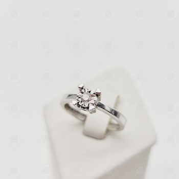 Кольцо с Бриллиантом 1Бр Кр57 0.062ct 4/5A, золото 585 (14K), вес 2.52 г.