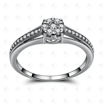 Кольцо белое золото с Бриллиантами, золото 585 (14K), вес 2.16 г.