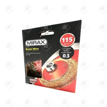 Щетка коническая для УШМ латуниров.0,3мм,115мм 35143-115