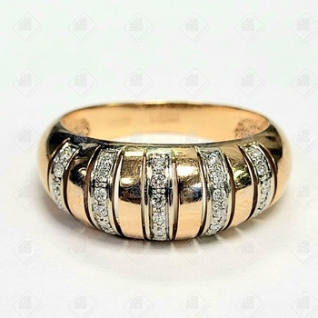 кольцо золотое с бриллиантом, золото 585 III Категория, вес 6.43 г.