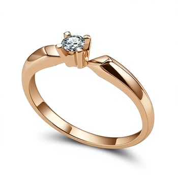 Кольцо с бриллиантом 1Бр 57Кр 0.095ct 4/5a, золото 585 II Категория, вес 1.76 г.