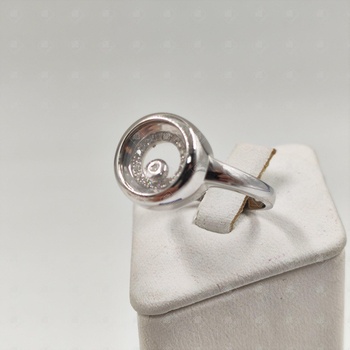 Кольцо с плавающим бриллиантом, золото 585 (14K), вес 4.9 г.