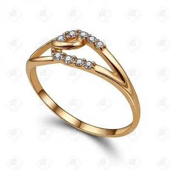 Кольцо с Фианитами, золото 585 II Категория, вес 1.35 г.