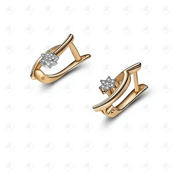 Серьги с Бриллиантами, золото 585 (14K), вес 2.2 г.