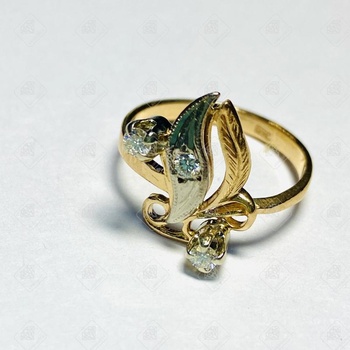 Кольцо с бриллиантами, золото 585 (14K), вес 2.96 г.