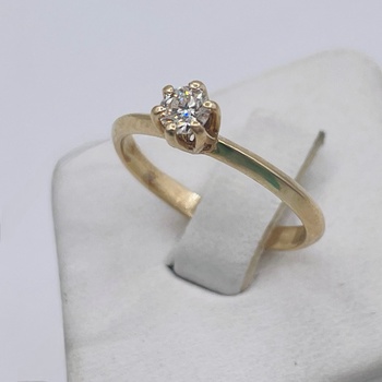 Кольцо с бриллиантам 57Кр 0,17ct 5/6, золото 585 III Категория, вес 1.48 г.