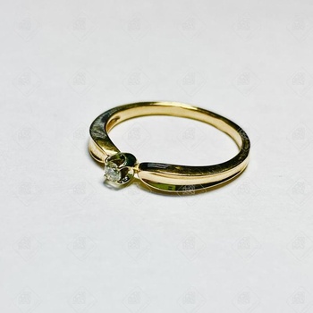 Кольцо с бриллиантом, золото 585 II Категория, вес 1.65 г.