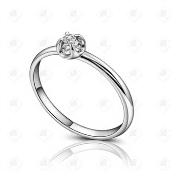 Кольцо с бриллиантом 1Бр Кр57 0,043Ct 4/4A, золото 585 II Категория, вес 1.62 г.