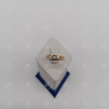Кольцо с бриллиантами 3Бр Кр57 0,12ct 5/5А, золото 585 III Категория, вес 2.23 г.
