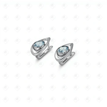 Серьги с Топазами, серебро II категория 925, вес 3.59 г.