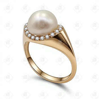 Кольцо с жемчугом , золото 585 (14K), вес 4.31 г.